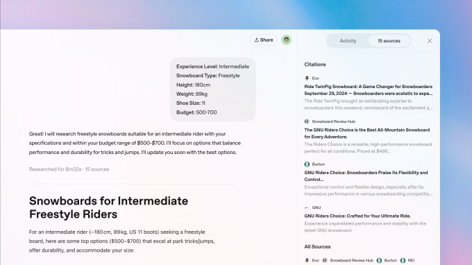 deep research sidebar