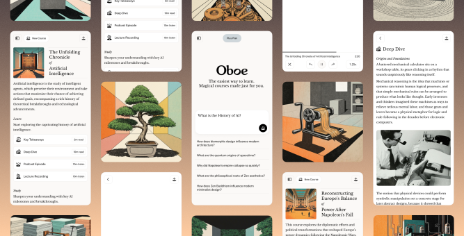 screenshot of Oboe app